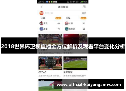 2018世界杯卫视直播全方位解析及观看平台变化分析